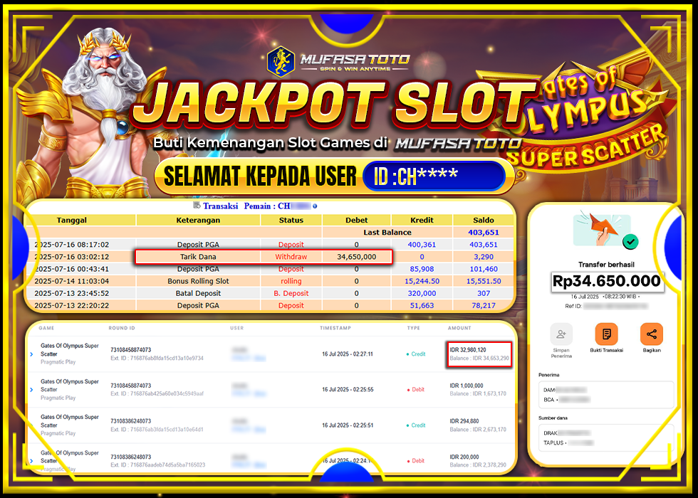 FENIX DIRGANTARAMUFASATOTO JACKPOT PRAGMATIC PLAY Rp.34.650.000 | LUNAS